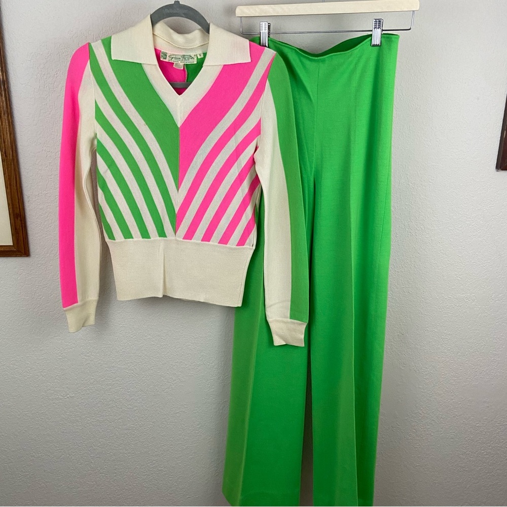Vintage Gino Paoli Colorblock Sweater and Pants Set